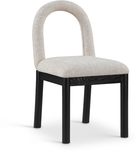 Conrad Black Linen Fabric Dining Chair