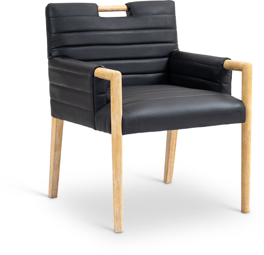 Aimee Natural Vegan Leather Dining Armchair