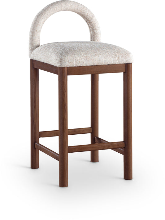 Conrad Brown Linen Fabric Counter Stool