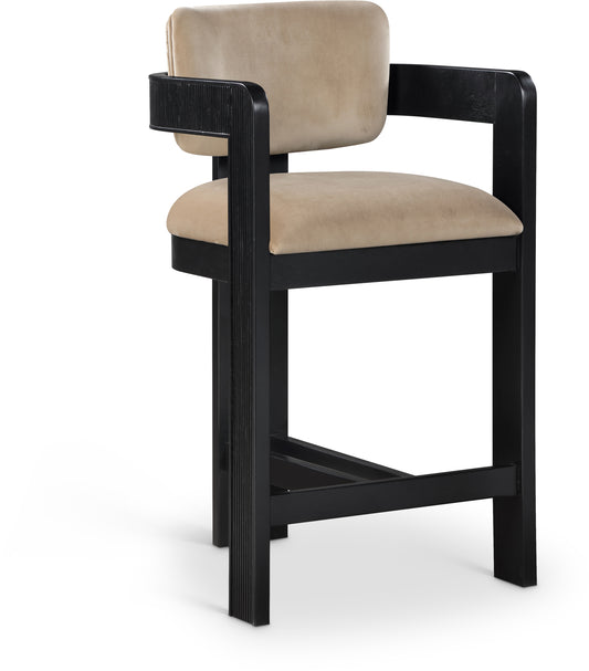 Sacha Black Velvet Counter Stool