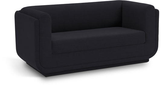 Kimora 64.5" Linen Textured Fabric Upholstered Loveseat