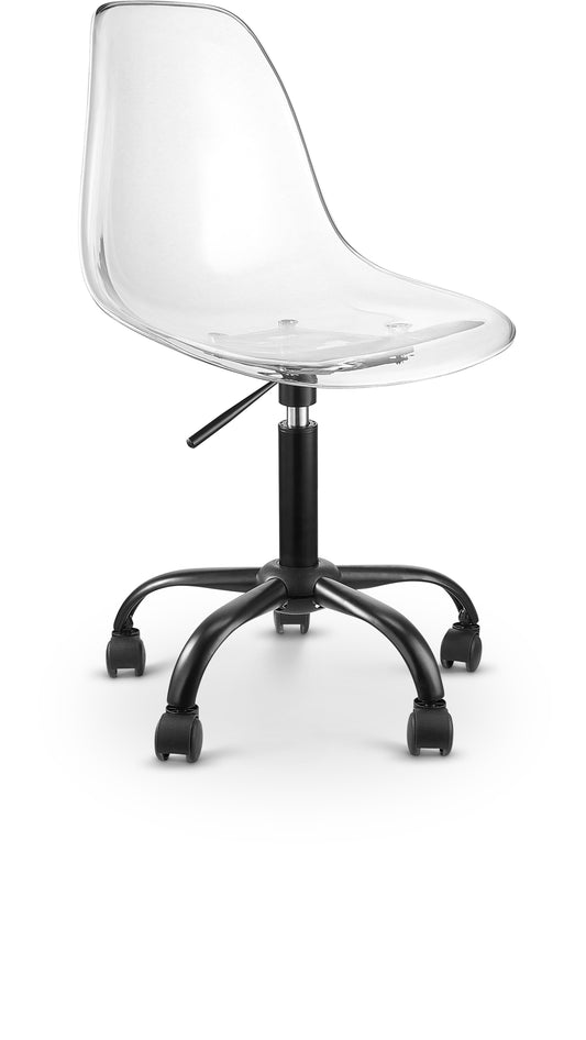 Clarion Black Lucite Seat And Metal Base Office Chair