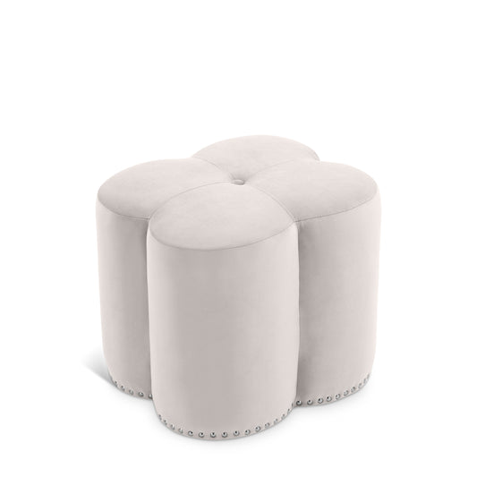 Clover Velvet Upholstered Stool