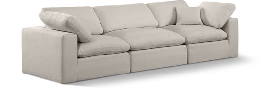 Comfy Linen Textured Fabric Upholstered Modular Sofa