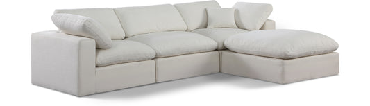 Comfy Chaise Sectional — Linen-Textured Fabric