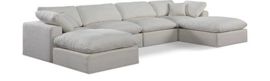 Comfy Double-Chaise Sectional — Linen-Textured Fabric