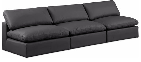 Comfy Vegan Leather Upholstered Armless Modular Sofa