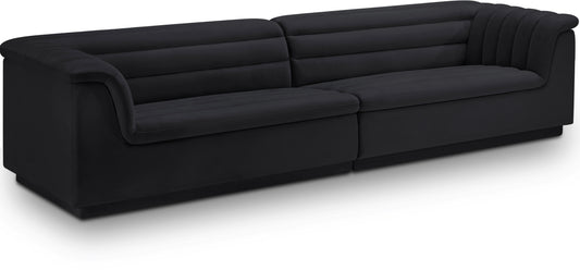 Cascade 118" Velvet Upholstered Modular Sofa