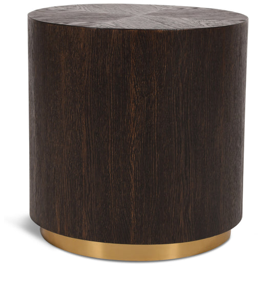 Nile Oak Wood Top And Metal Base End Table