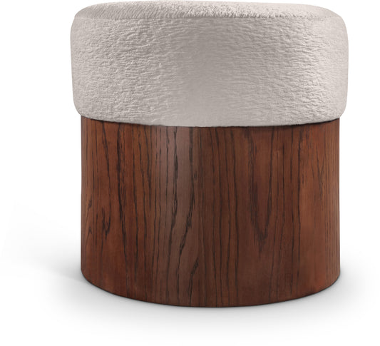 Nimes Velour Fur Fabric Upholstered Ottoman