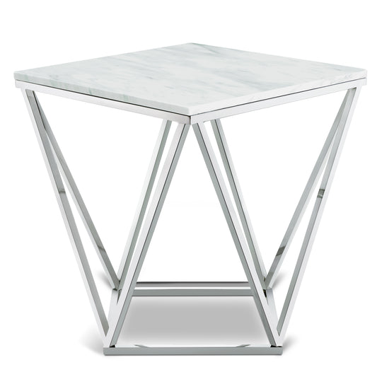 Skyler Marble Top And Steel Base End / Side Table
