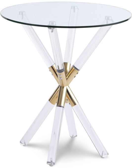 Mercury Glass Top, Acrylic And Metal Base End Table