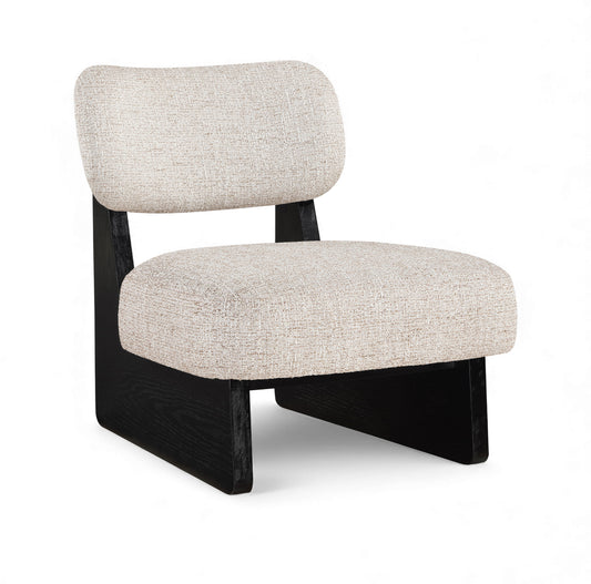 Vetra Linen Textured Fabric Upholstered Accent Chair