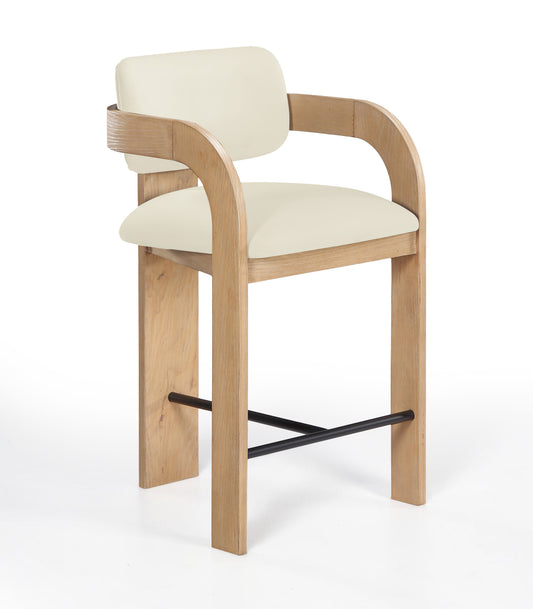 Cedra Natural Velvet Counter Stool