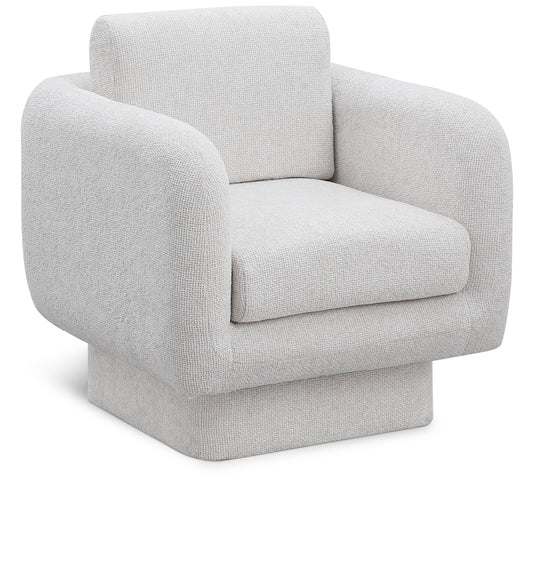 Alessandra Chenille Fabric Upholstered Swivel Accent Chair