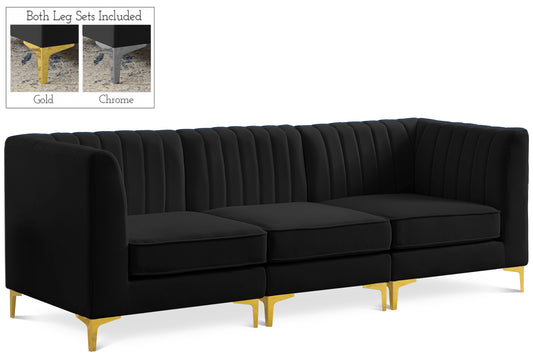 Alina Velvet Upholstered Modular Sofa