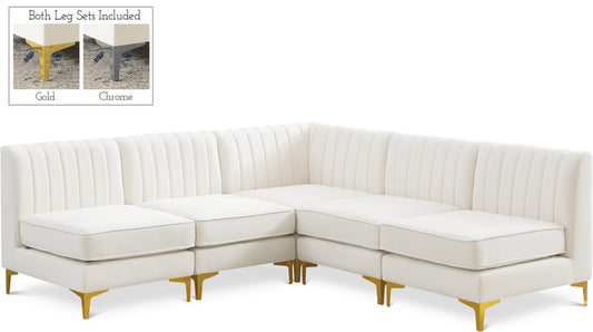Alina Armless Corner Sectional — Velvet