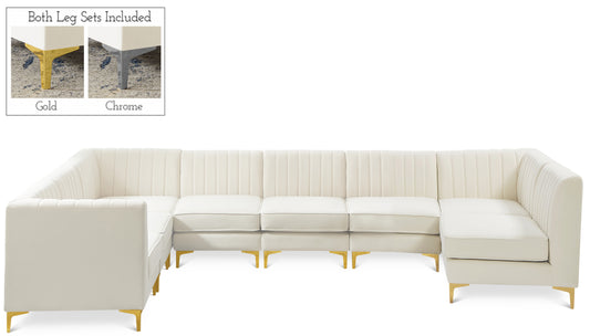 Alina Open-End U-Shaped Sectional — Velvet