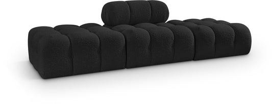 Ames Boucle Fabric Upholstered Armless Modular Sofa with Center Backrest