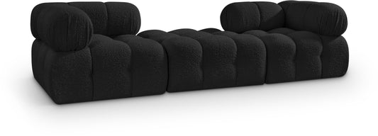 Ames 102" Boucle Fabric Upholstered 3-Piece Modular Sofa with Open Center Back