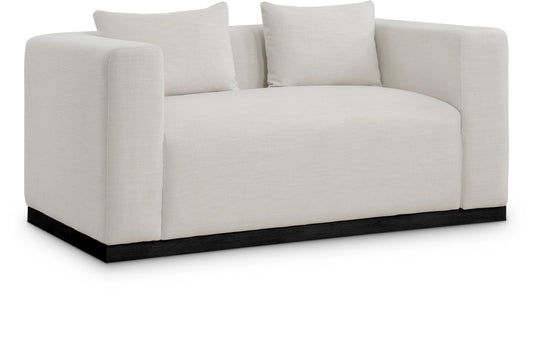 Alfie 67" Linen Textured Fabric Upholstered Loveseat