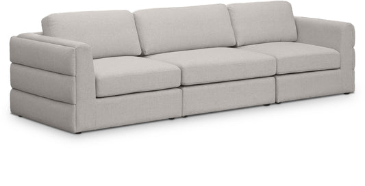Beckham Linen Textured Fabric Upholstered Modular Sofa with Arms