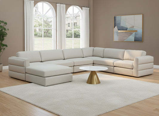Beckham Chaise Corner Sectional — Linen-Textured Fabric