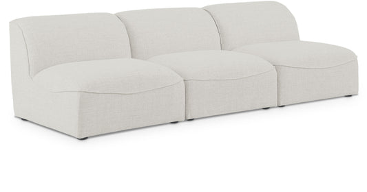 Miramar Linen Textured Fabric Upholstered Armless Modular Sofa