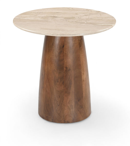 Liona Marble And Mango Wood End Table
