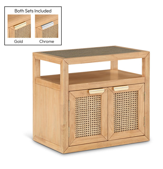 Cole Solid Wood And Cane Nightstand