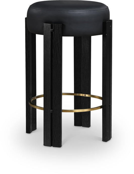 Harrison Black Vegan Leather Counter Stool