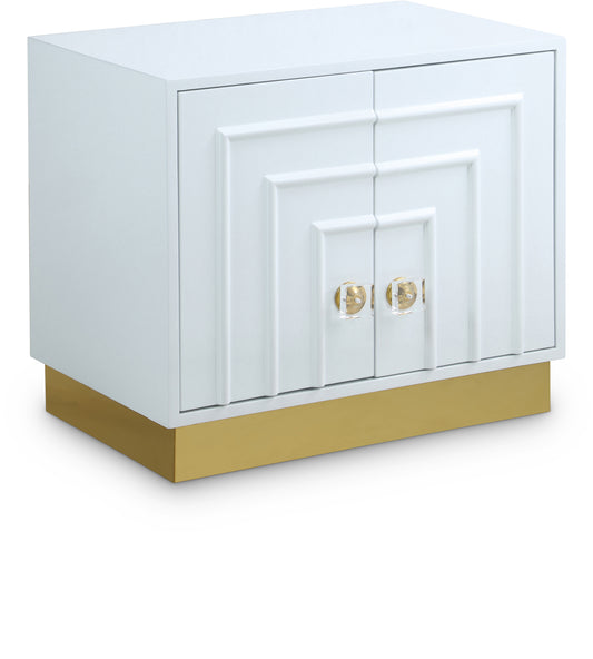 Cosmopolitan Lacquer Finish And Stainless Steel Side Table