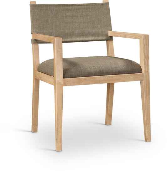 Avon Natural Linen Fabric Dining Armchair