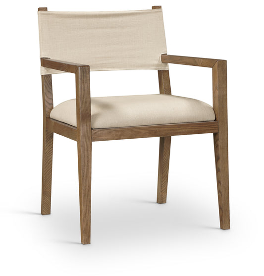 Avon Walnut Linen Fabric Dining Armchair