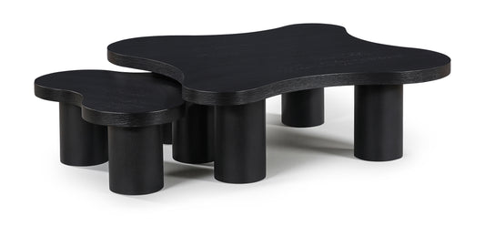 Cove Oak Veneer And Solid Wood 2-Piece Coffee Table