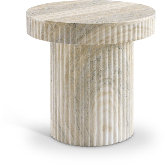 Legatto Travertine Finish Concrete Indoor / Outdoor End Table