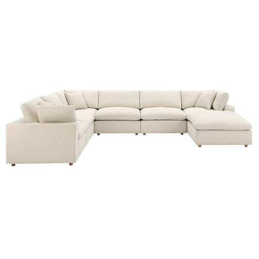 Commix Chaise Corner Sectional — Linen-Textured Fabric