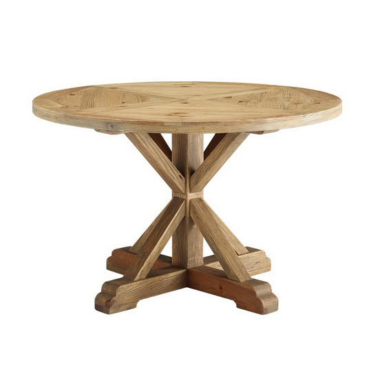 Stitch Round Pine Wood Dining Table