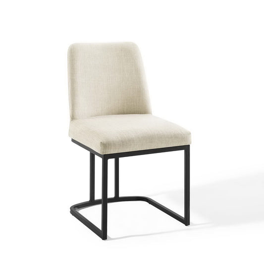Amplify Black Fabric Sled Base Dining Side Chair