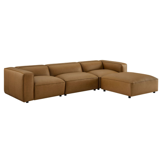 Auren 4 Piece Vegan Leather Modular Sofa Set