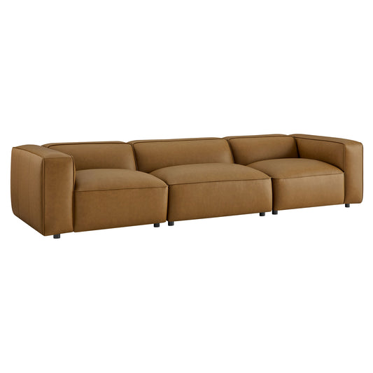 Auren 3 Piece Upholstered Vegan Leather Modular Sofa