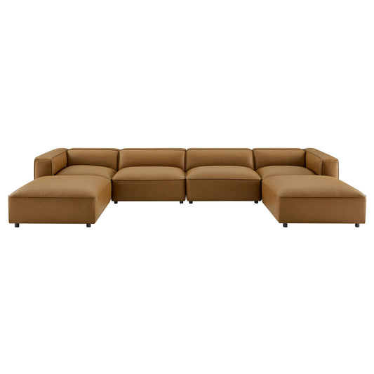 Auren 6 Piece Upholstered Vegan Leather Modular Sofa