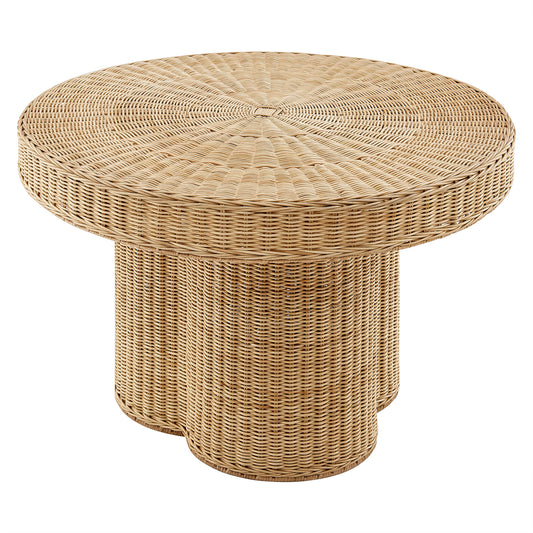 Ainsley 32 Inch Round Rattan Coffee Table