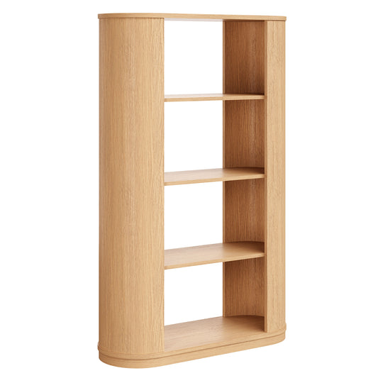 Aspect 74 Inch Curved 4 Tier Bookshelf