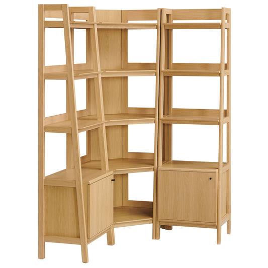 Bixby 3 piece Corner Bookshelf Set with Narrow Bookshelves