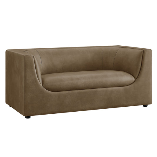 Hilda 67" Curved Back Vegan Leather Loveseat
