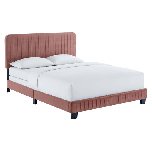 Celine Channel Tufted Velvet Bed