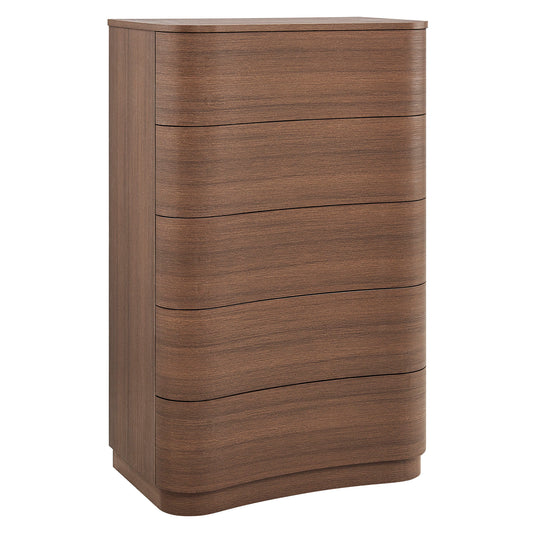 Mirae 5 Drawer Curved Dresser Chest of Drawers